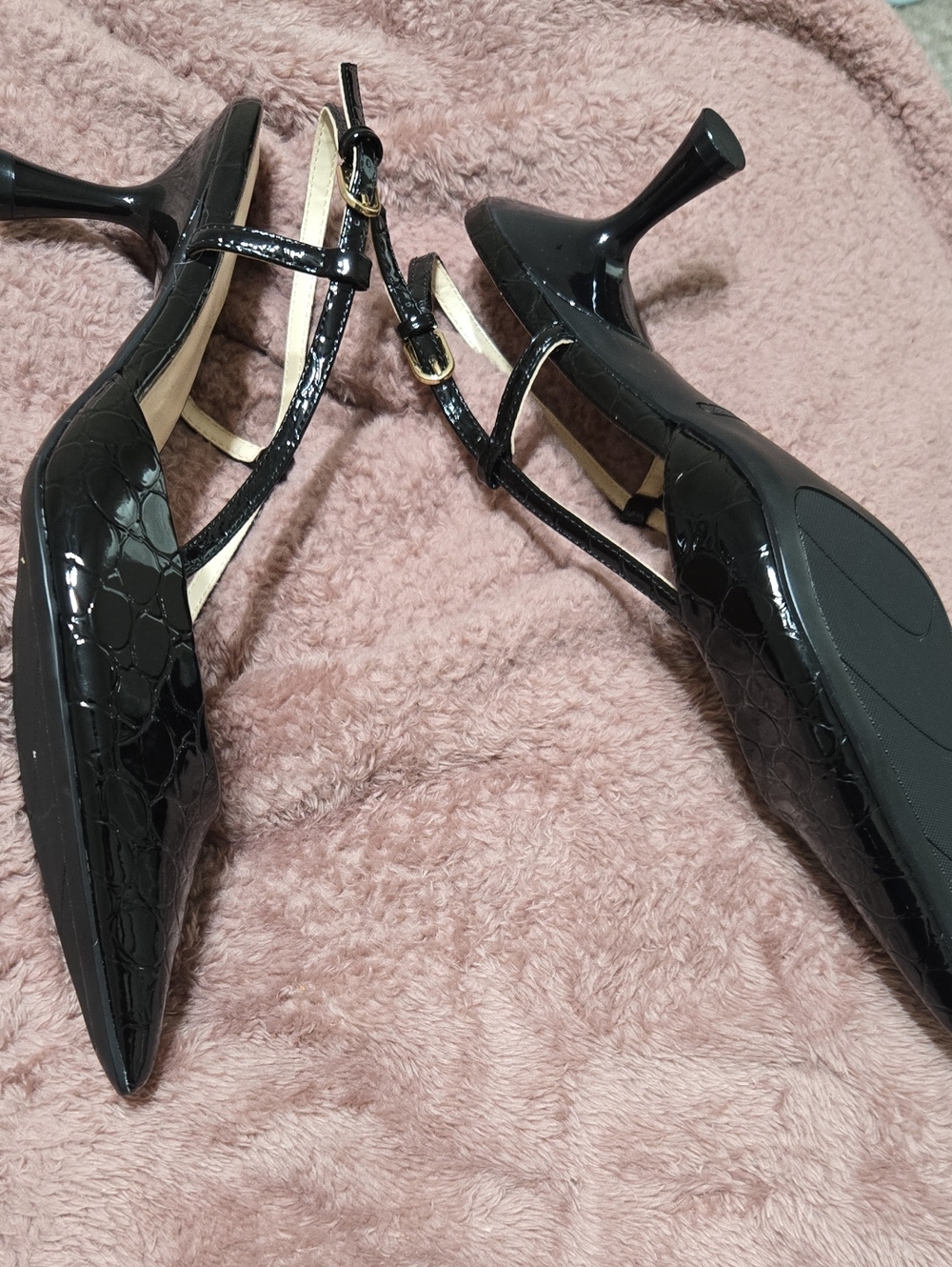 NWOT Nine West Black Pointed Slingback Pumps - Picture 4 of 7